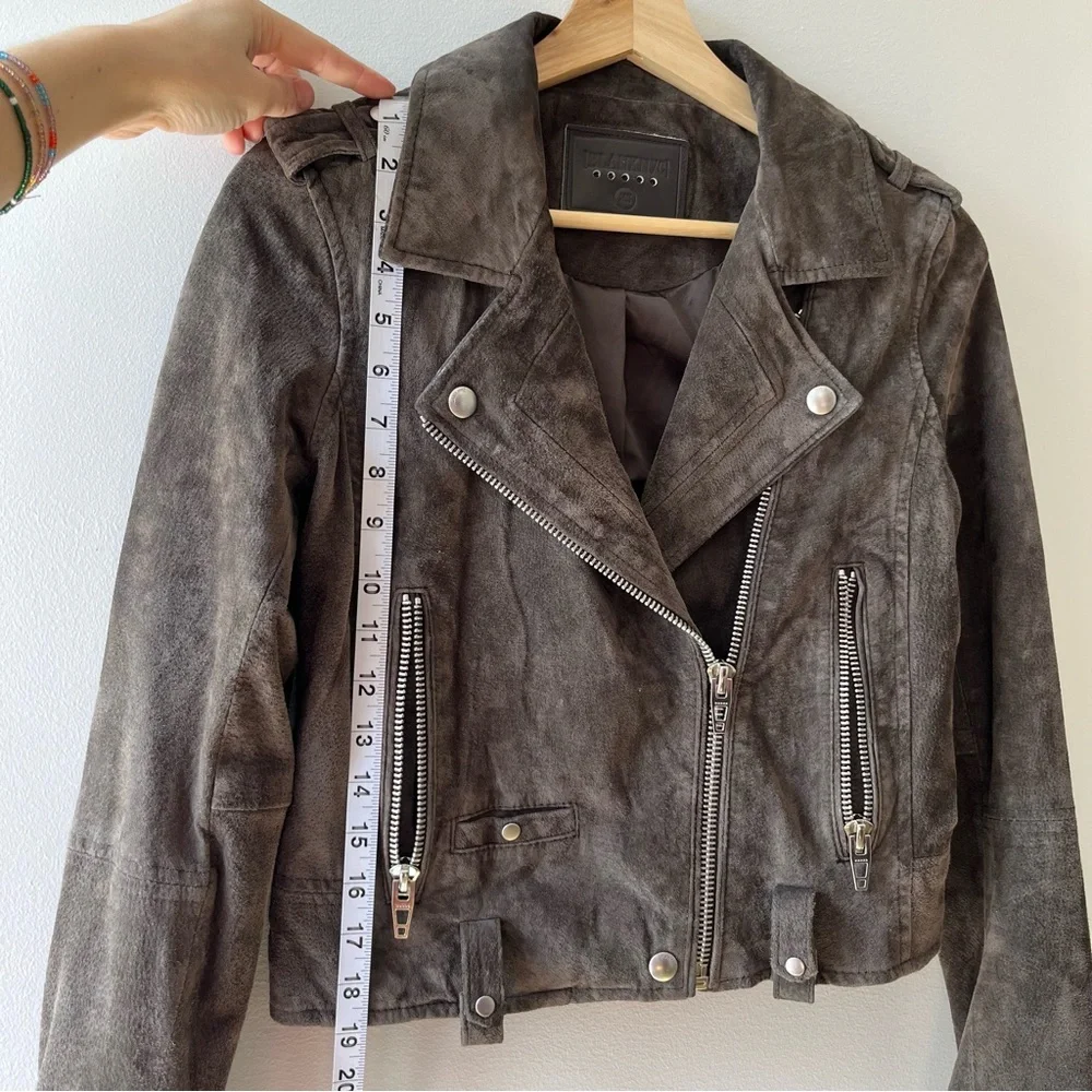 ⚡️MUST GO free shipping! BLANKNYC 100% Leather Suede Moto Jacket - XS - Brown - Picture 6 of 13